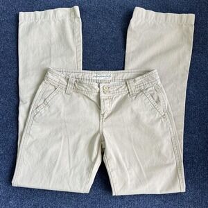 Y2K Aeropostale Pants Womens 3/4 Beige Khaki Bootcut Twill Casual Low Rise